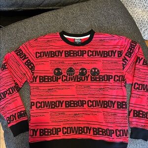 Atsuko Cowboy Bebop Red Graphic Embroidered Sweatshirt